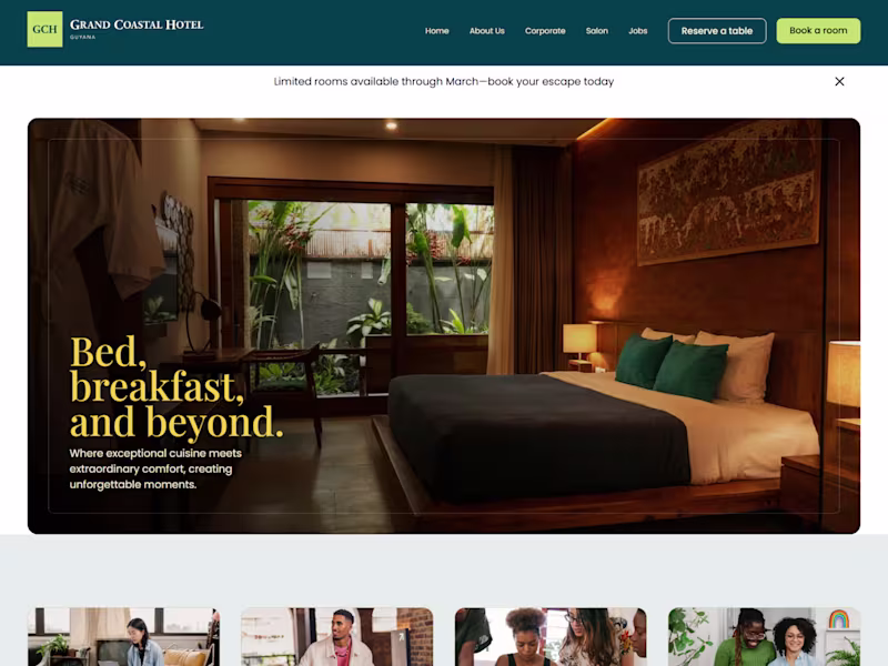 Cover image for Boutique Hotel Homepage  - Design System & Webflow Build