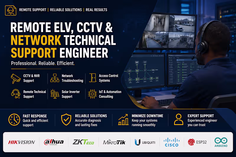 Cover image for Remote ELV, CCTV & Network Technical Support Engineer