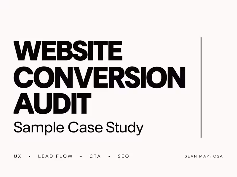 Cover image for Website Conversion Audit — Sample Case Study