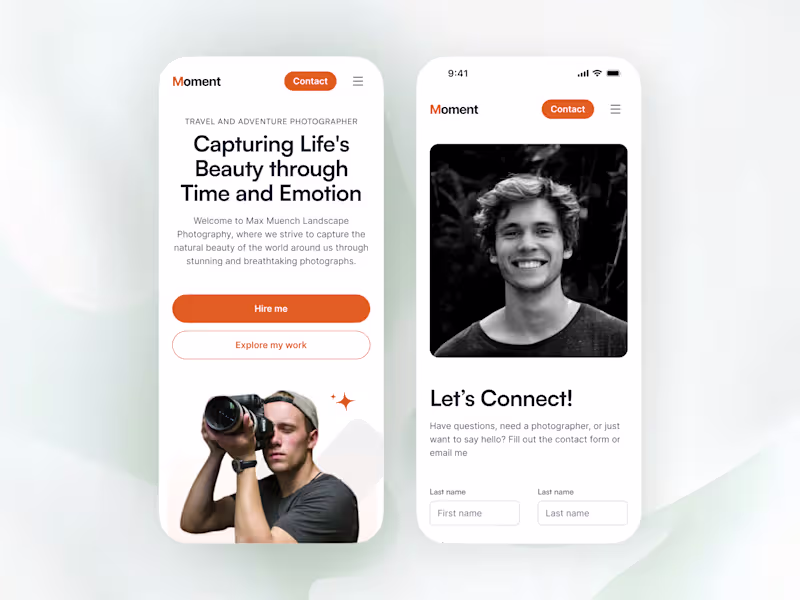 Cover image for Photographer Portfolio Mobile responsive Website