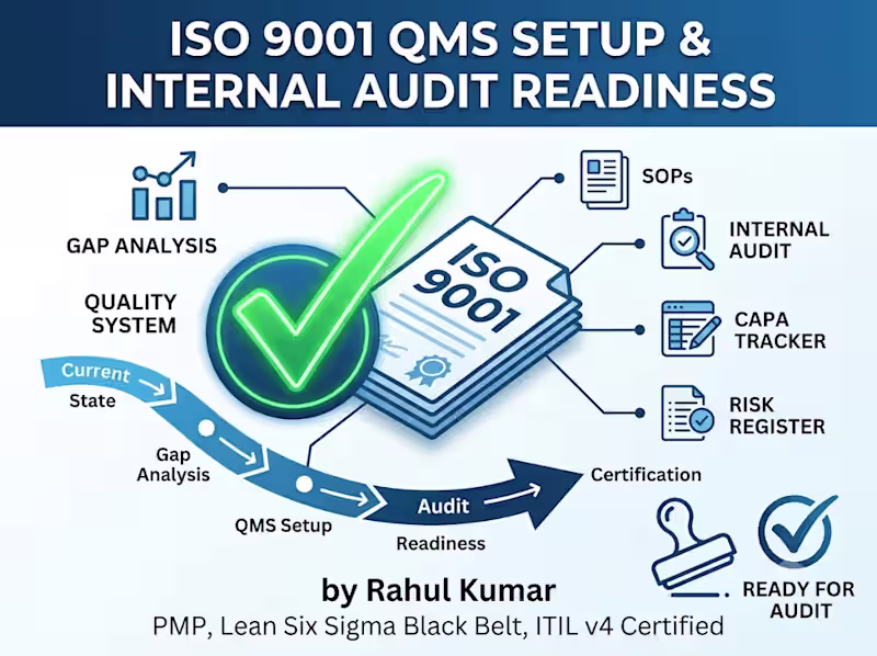 Cover image for ISO 9001 QMS Setup & Internal Audit Readiness