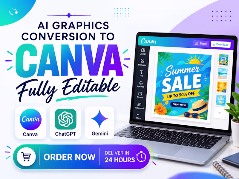 Cover image for Ai graphics and random files conversion to Canva editable