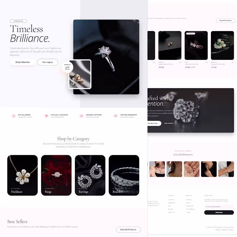 Cover image for 💎 Luxury Jewelry E-Commerce Website Design