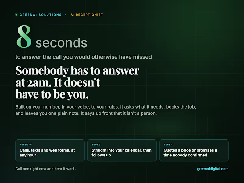Cover image for AI Receptionist - built and installed on your number