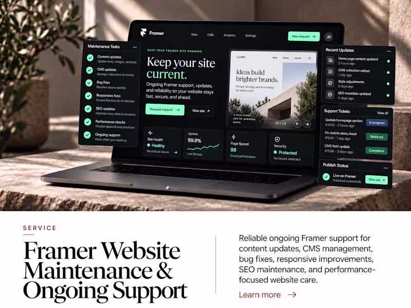 Cover image for Framer Website Maintenance & Ongoing Support
