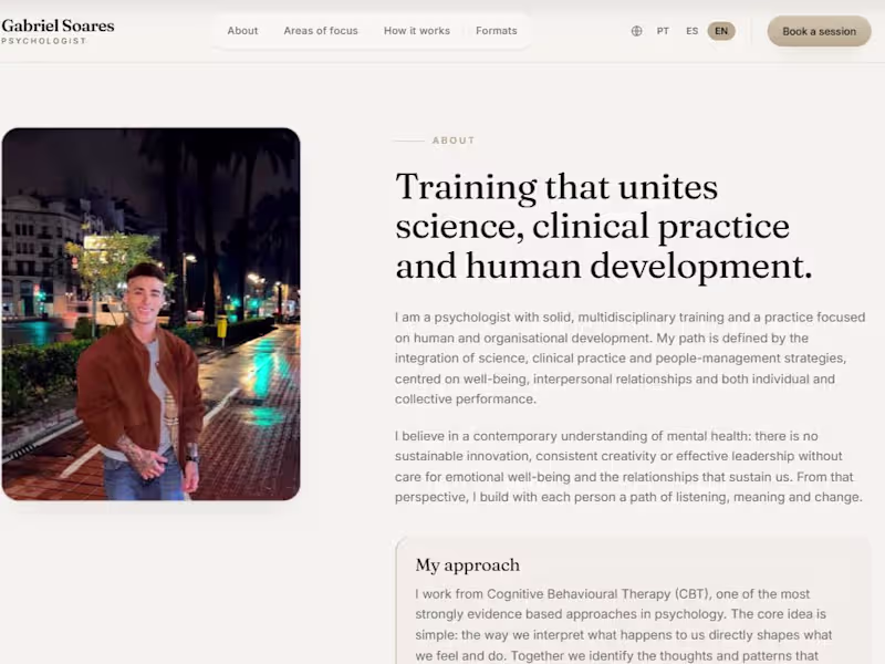 Cover image for Trilingual Website for a Psychologist (PT / ES / EN)