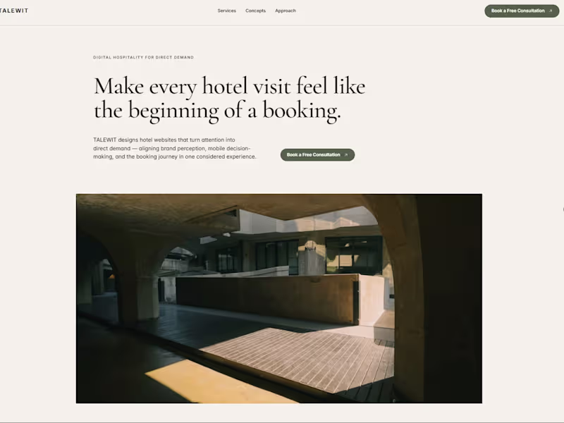 Cover image for TALEWIT — Digital Hospitality Website

Built