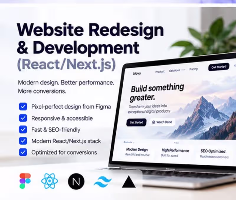 Cover image for Website Redesign & Development (React/Next.js)