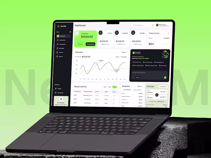 Cover image for NexCRM AI Finance SaaS Design