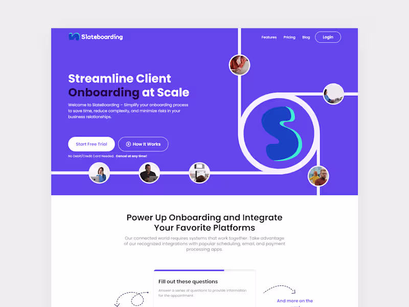 Cover image for Onboarding Tool Landing Page :: Behance
