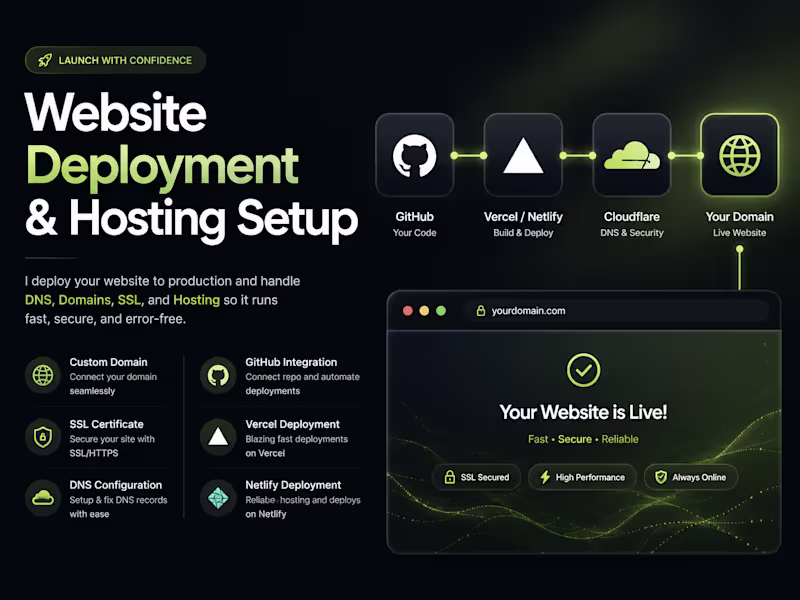 Cover image for Website Deployment, DNS & Hosting Setup