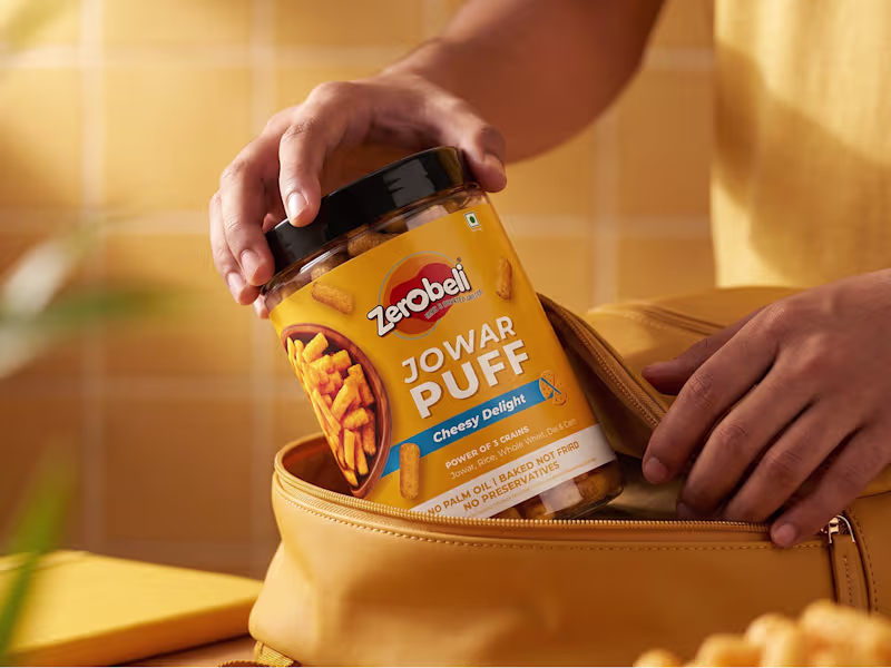 Cover image for Zerobeli Jowar Puff | Packaging Design & Brand Presentation