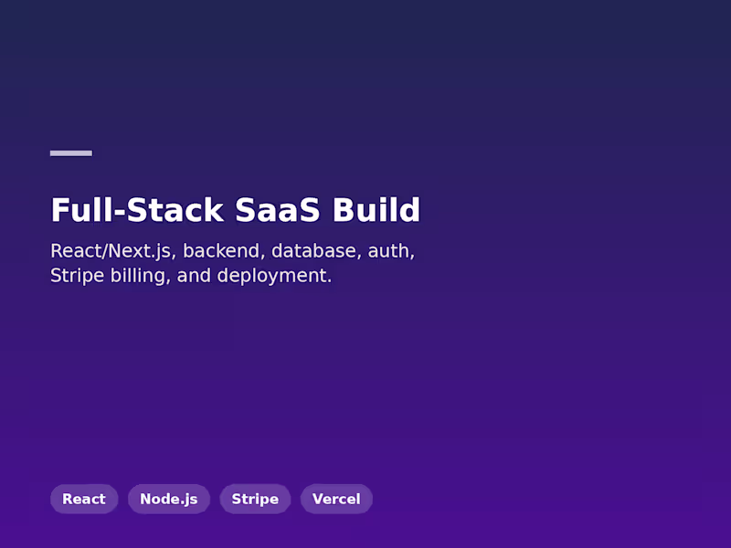 Cover image for Full-Stack SaaS Build
