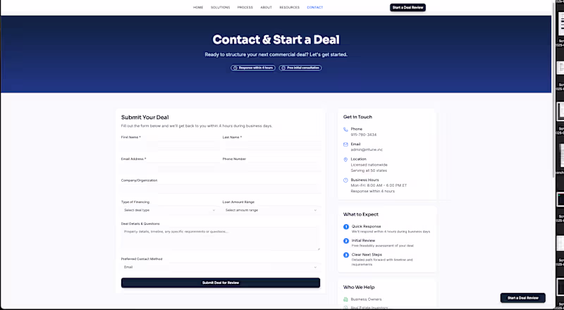 Cover image for Custom Web-Based Intake System for Deal Management