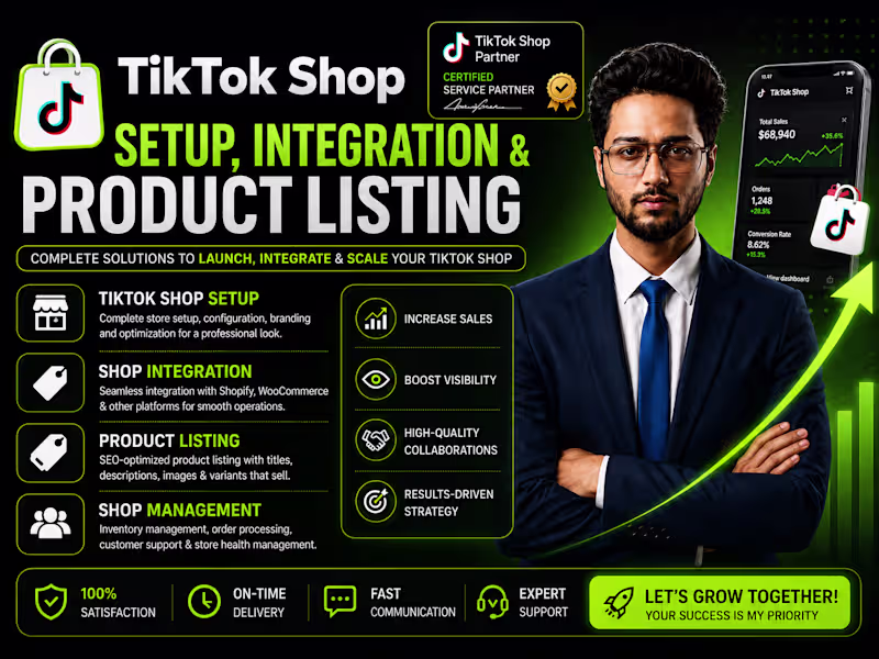 Cover image for TikTok Shop Setup, Integration & Product Listing