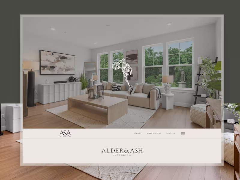 Cover image for Alder & Ash - Interior design website - UX/UI
