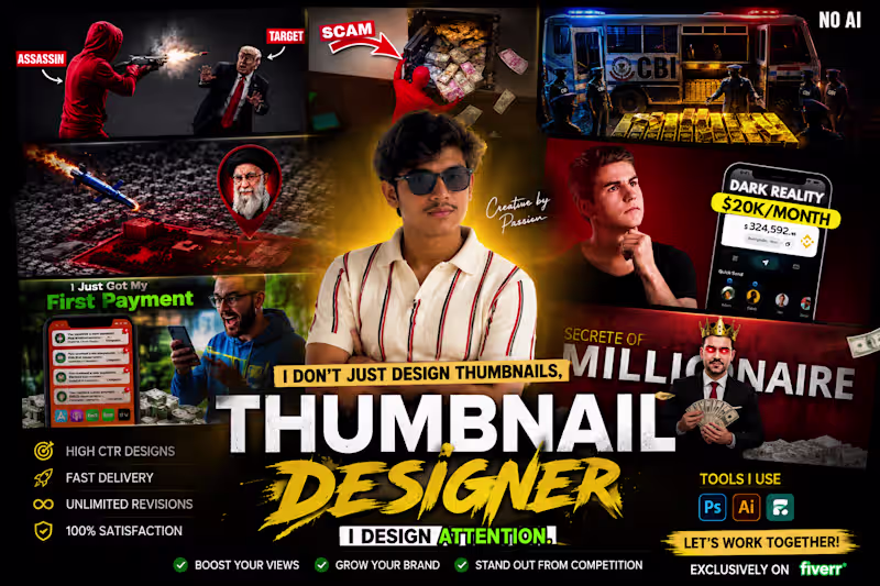 Cover image for Documentary YouTube Thumbnail Designer |  High-CTR Visuals