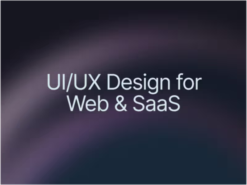 Cover image for UI/UX Design for Web & SaaS