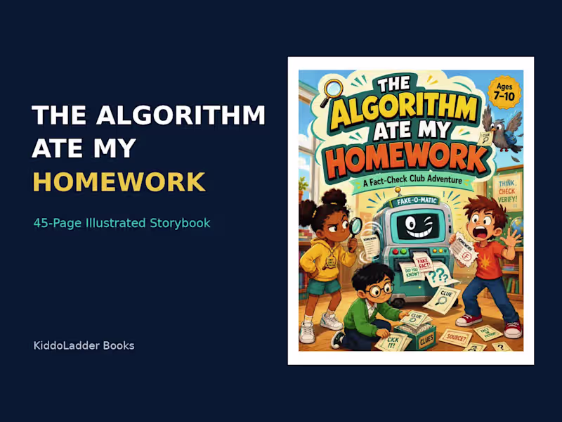 Cover image for The Algorithm Ate My Homework – Children’s Storybook