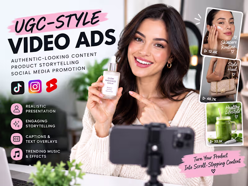 Cover image for I will create engaging UGC-style video ads for TikTok and Instag