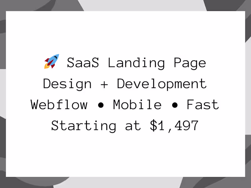 Cover image for High-Converting SaaS Landing Page Design, Development in Webflow