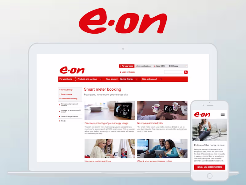 Cover image for E.ON Smart Meter Booking Responsive UI Design