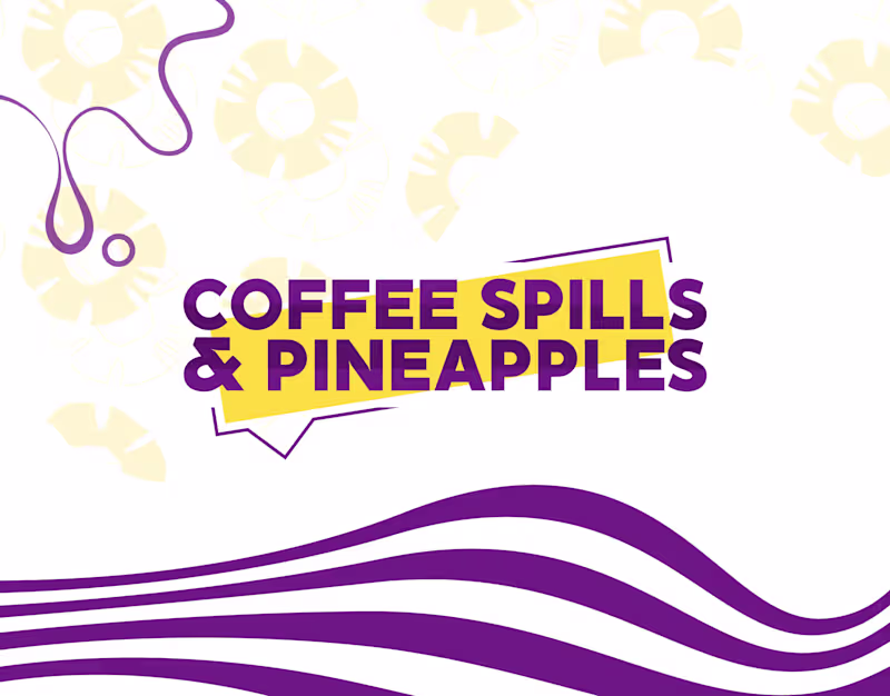 Cover image for Coffee Spills and Pineapples Podcast Branding