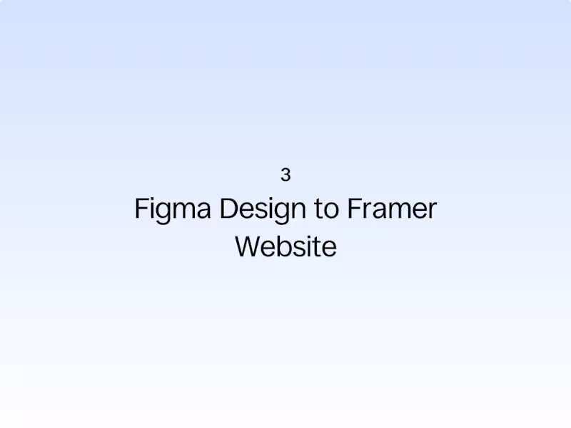 Cover image for Figma Design to Framer Website