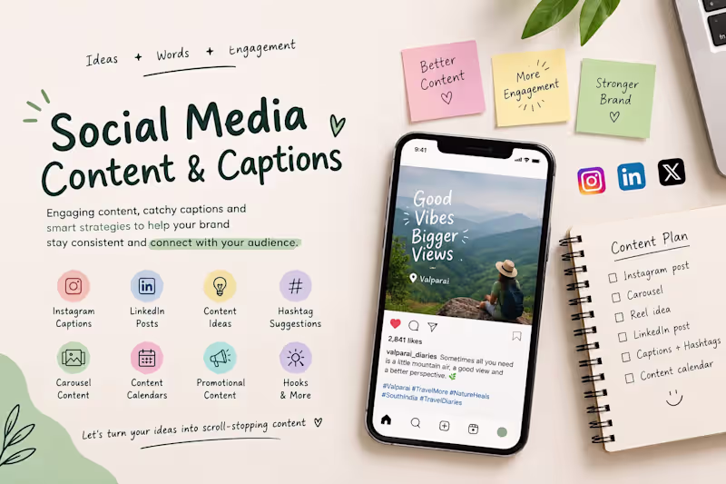Cover image for Social Media Content & Captions