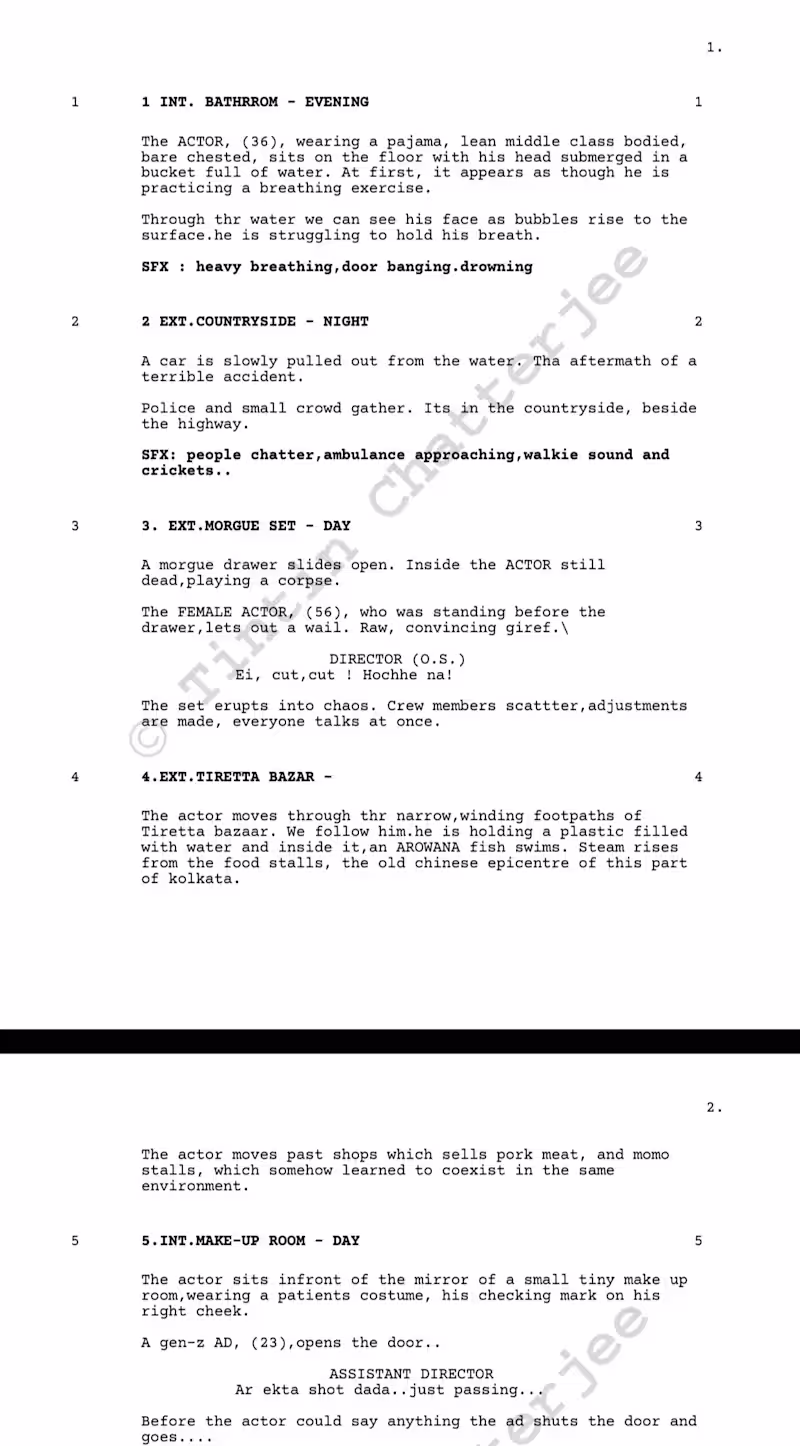 Cover image for Read this first page of a script written by me