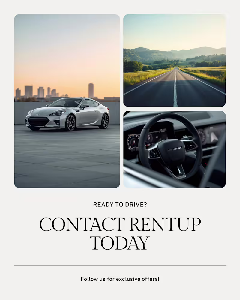 Cover image for Visual designs created in Canva for a car rental brand conce...