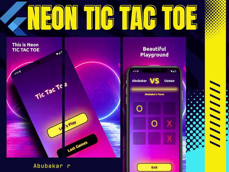 Cover image for Neon Tic Tac Toe (Flutter)
