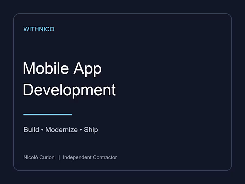 Cover image for Mobile App Development & Modernization
