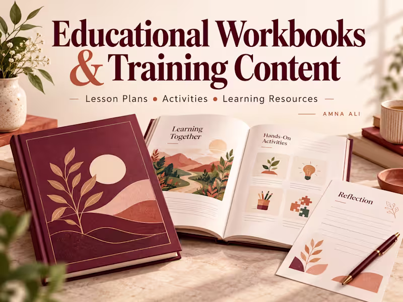 Cover image for Educational Workbooks, Lesson Plans & Training Content