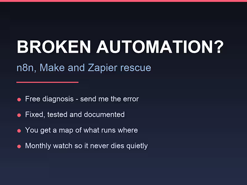 Cover image for Broken Zapier, Make or n8n? I Fix It