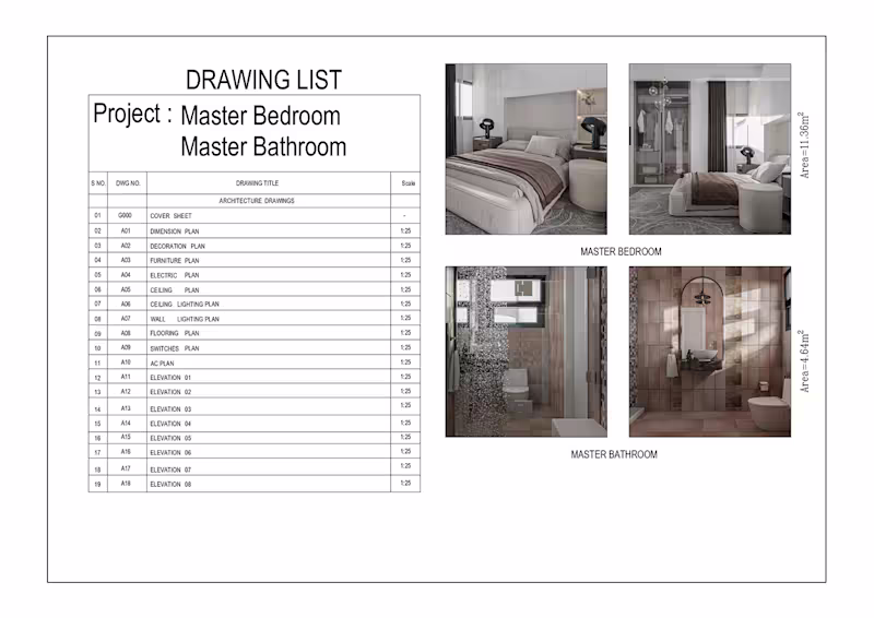 Cover image for MASTER BEDROOM SHOP DRAWING :: Behance