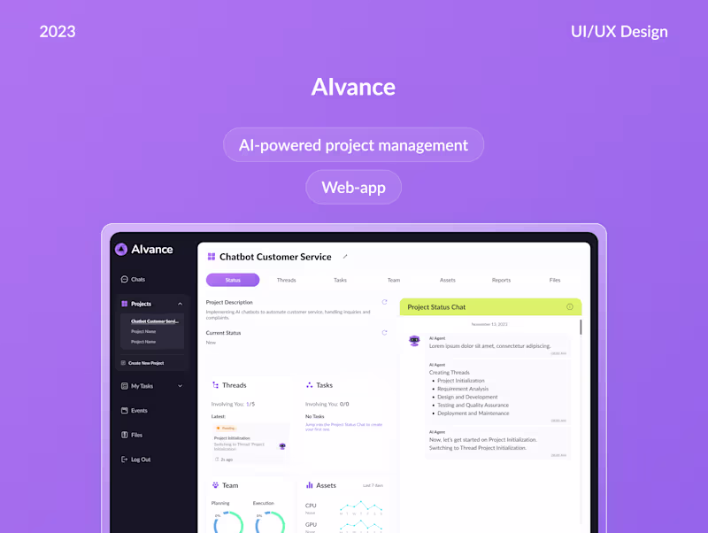 Cover image for UI/UX Design for AI Project Management SaaS