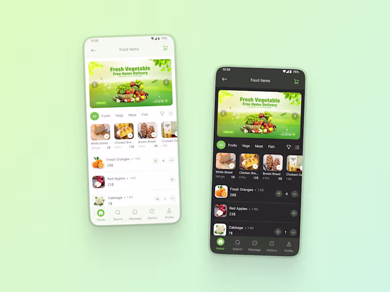 Cover image for Grocery E-commerce App Ui Design