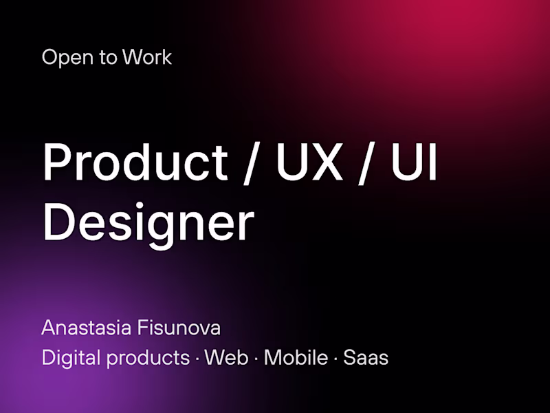 Cover image for Product & UX/UI Design for Web and Mobile Apps
