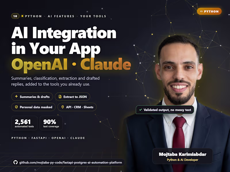 Cover image for AI Integration: OpenAI or Claude in Your App