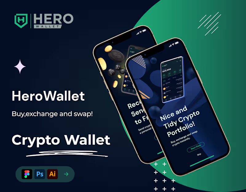 Cover image for HeroWallet Crypto Mobile Application UI Design