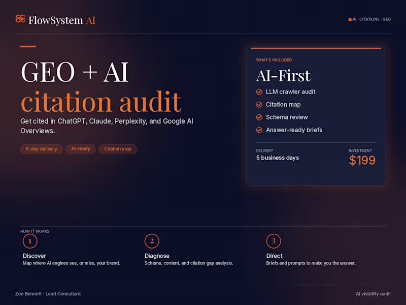Cover image for GEO / AI Citation Audit for AI Search Visibility