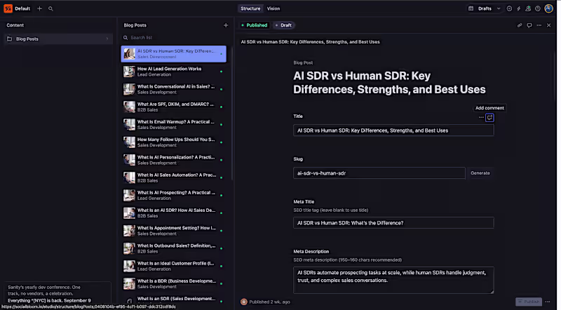 Cover image for Sanity CMS Blog Integration —