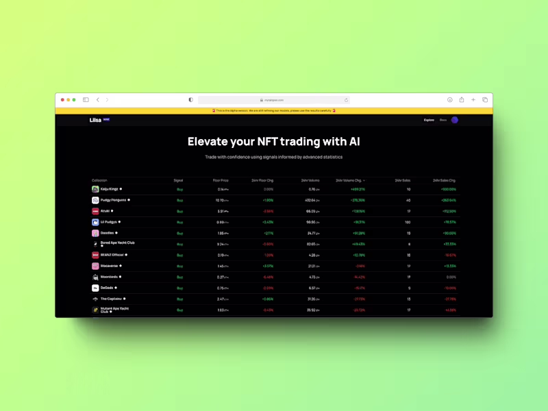 Cover image for Predictive Analytics Platform for NFT Price Movements