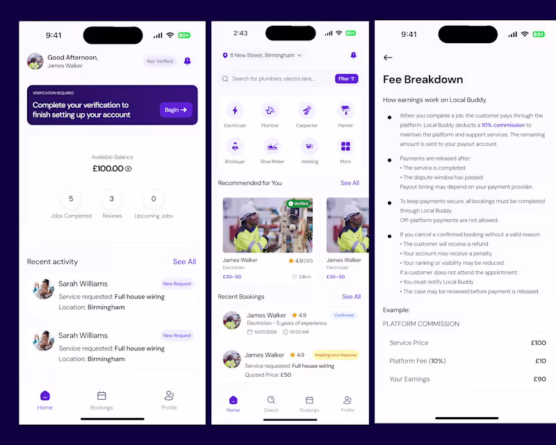 Cover image for End-to-End Mobile App UI/UX Design