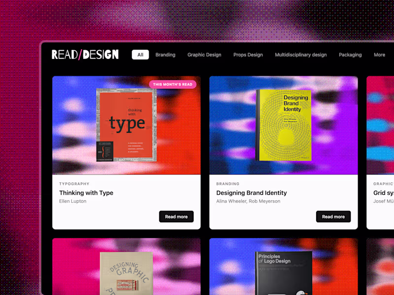 Cover image for Read/Design is a personal project that started as a way to k...