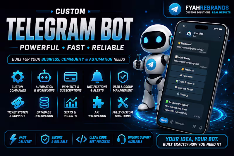 Cover image for Custom Telegram Bot Development