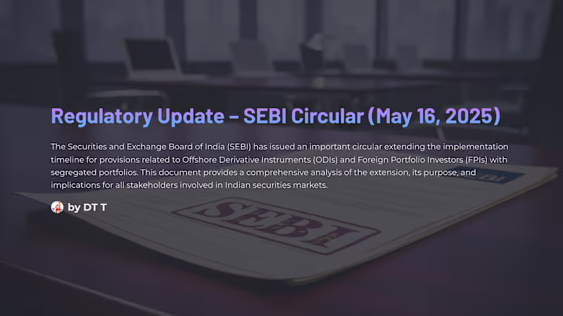 Cover image for Regulatory Update – SEBI Circular (May 16, 2025)