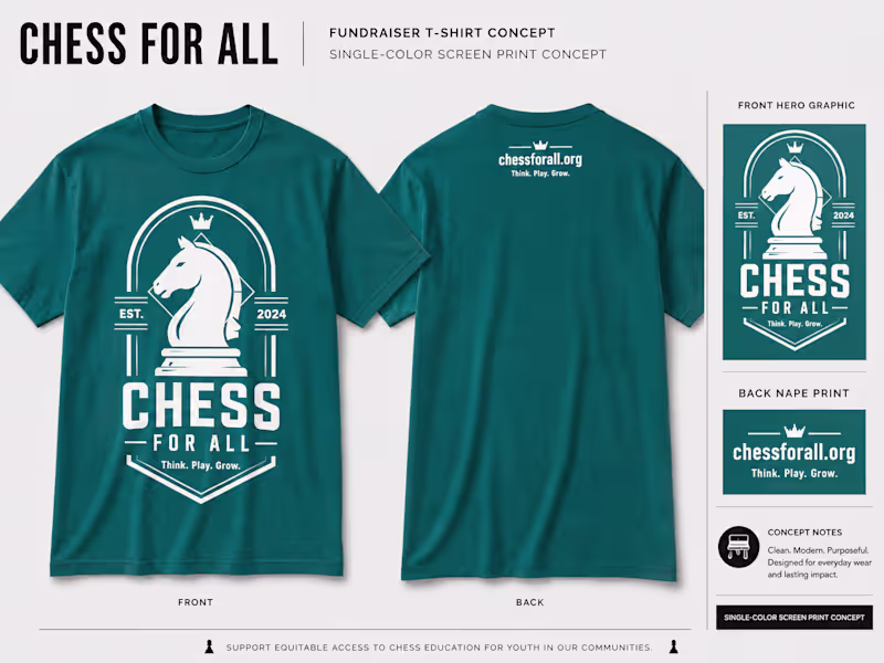 Cover image for Chess for All Fundraiser T-Shirt Design