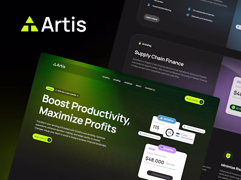 Cover image for Corporate Website Design & Development in Framer - ArtisTrade